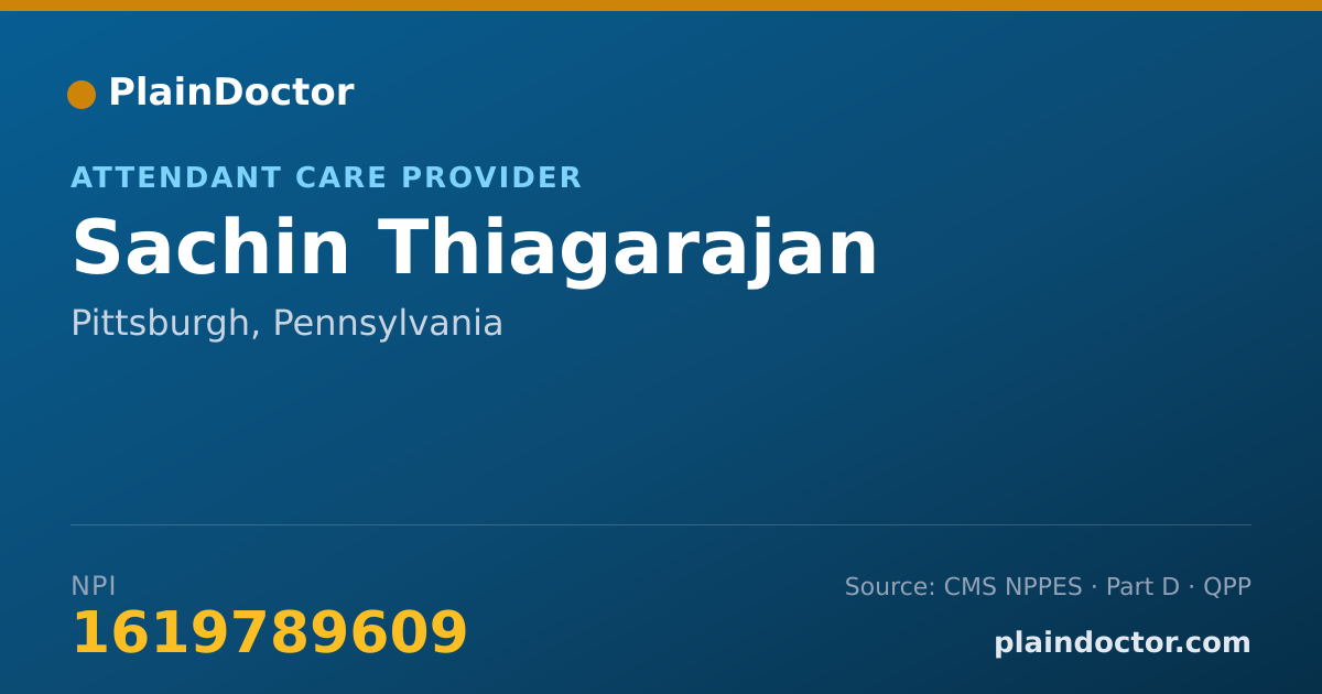 Shareable card for Sachin Thiagarajan - Attendant Care Provider, Pittsburgh, PA