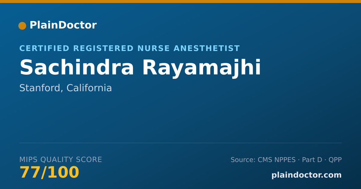 Shareable card for Sachindra Rayamajhi - Certified Registered Nurse Anesthetist, Stanford, CA