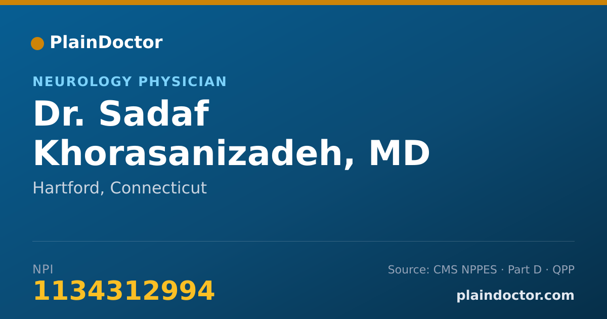 Shareable card for Sadaf Khorasanizadeh, MD - Neurology Physician, Hartford, CT
