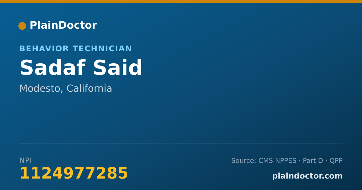 Shareable card for Sadaf Said - Behavior Technician, Modesto, CA
