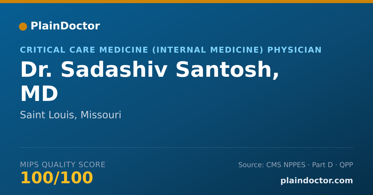 Shareable card for Sadashiv Santosh, MD - Critical Care Medicine (Internal Medicine) Physician, Saint Louis, MO