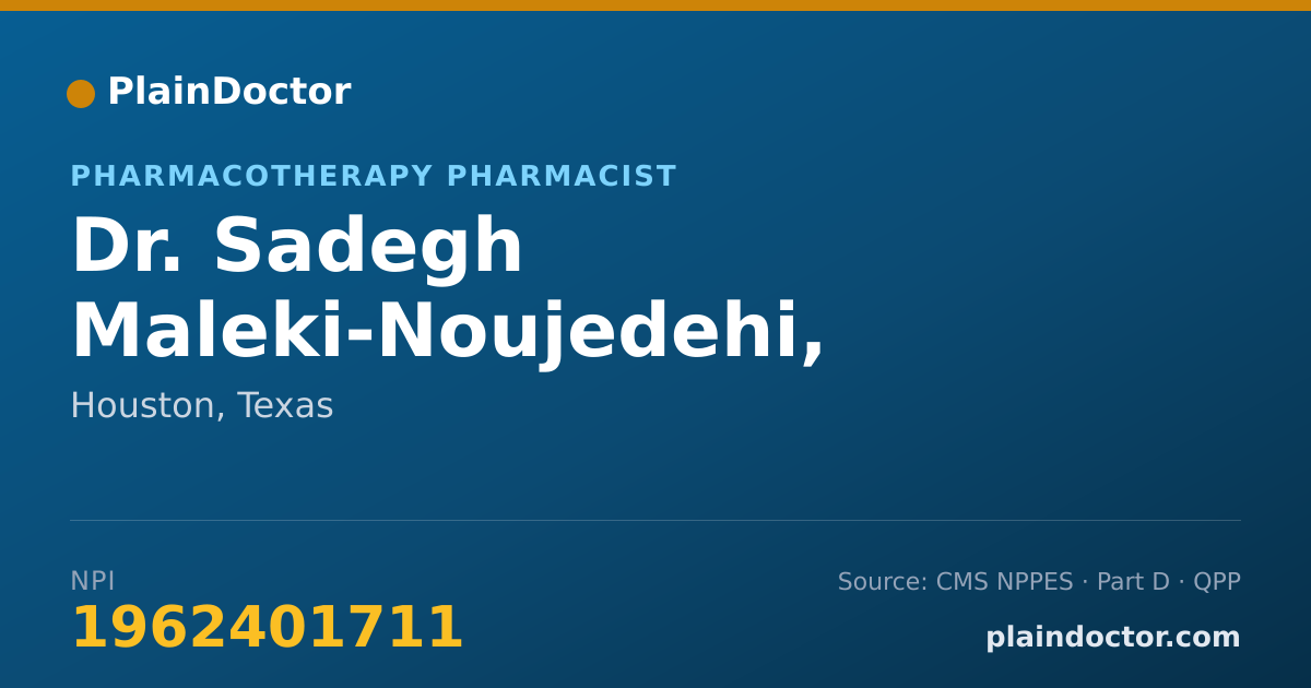 Shareable card for Sadegh Maleki-Noujedehi, PHARM.D, R.PH - Pharmacotherapy Pharmacist, Houston, TX