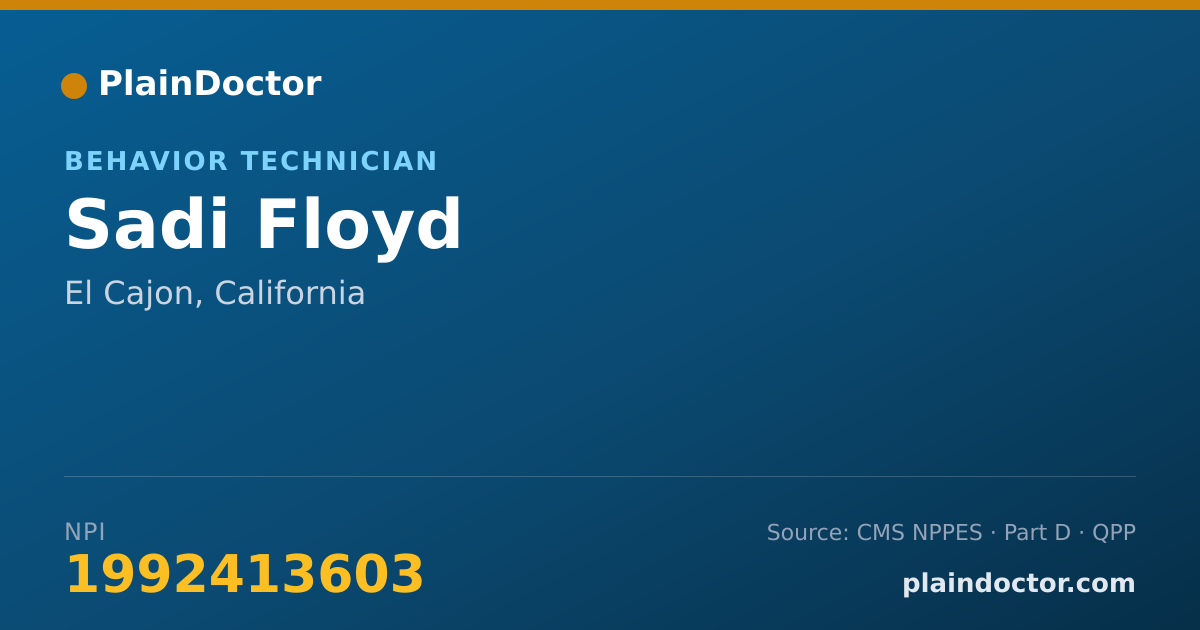 Shareable card for Sadi Floyd - Behavior Technician, El Cajon, CA