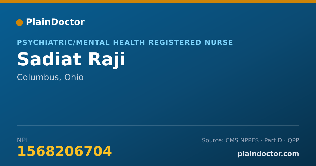 Shareable card for Sadiat Raji - Psychiatric/Mental Health Registered Nurse, Columbus, OH