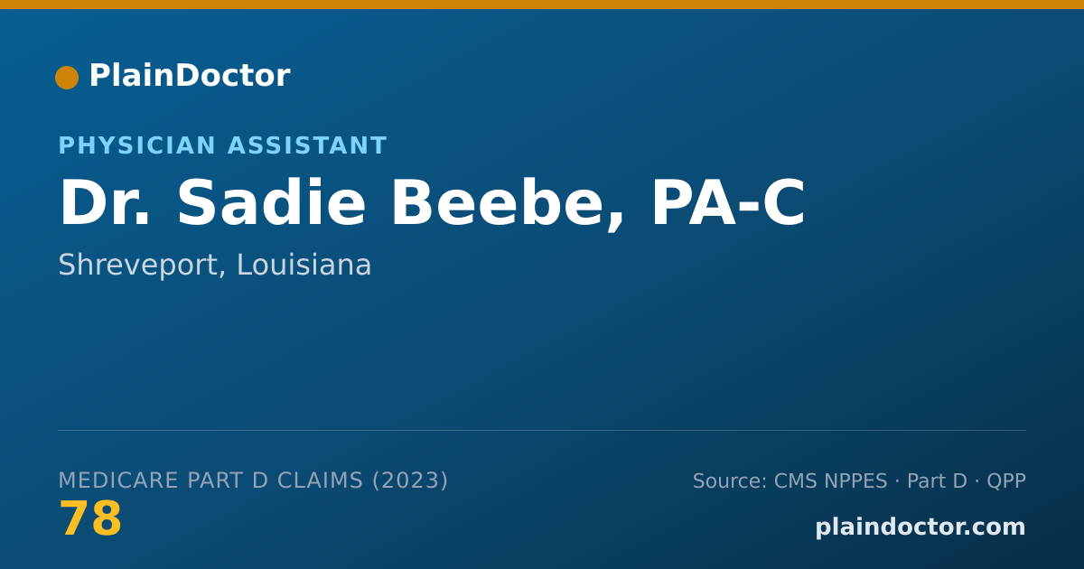 Shareable card for Sadie Beebe, PA-C - Physician Assistant, Shreveport, LA