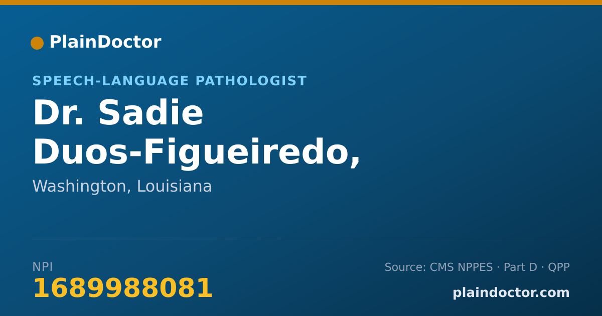 Shareable card for Sadie Duos-Figueiredo, CCC-SLP - Speech-Language Pathologist, Washington, LA