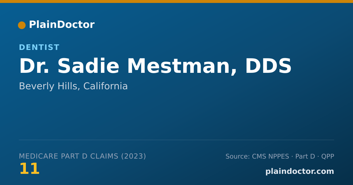 Shareable card for Sadie Mestman, DDS - Dentist, Beverly Hills, CA