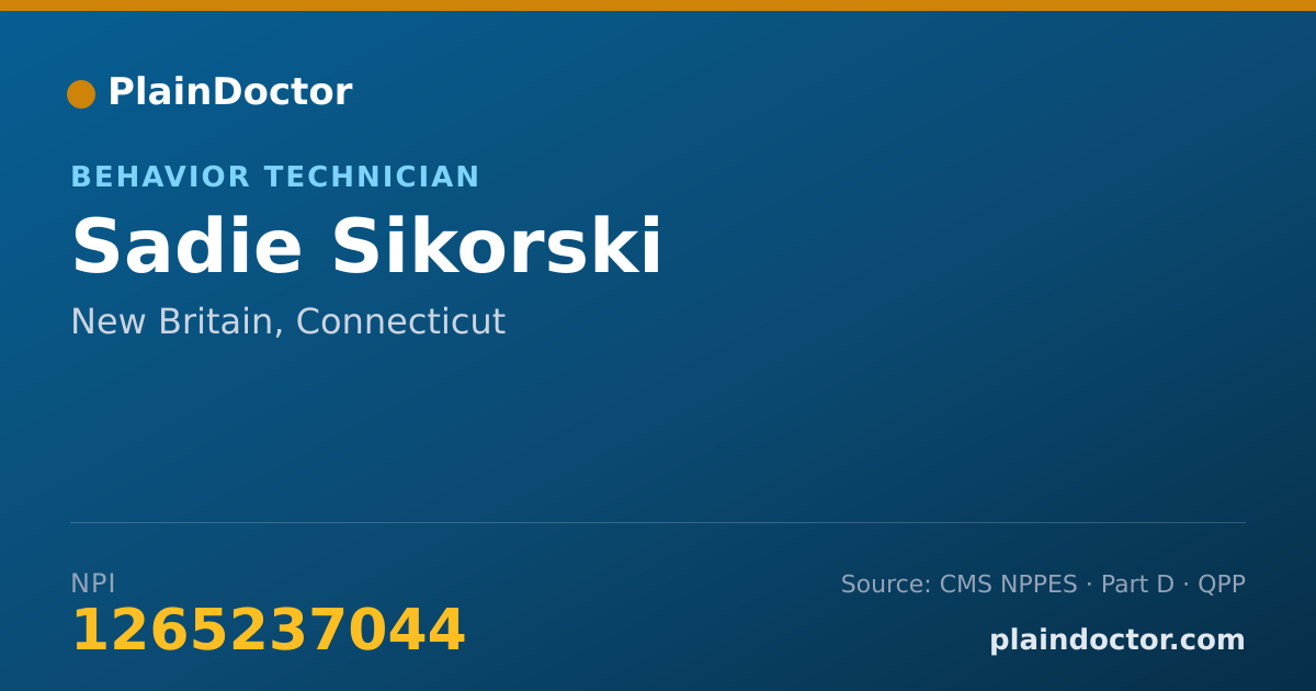 Shareable card for Sadie Sikorski - Behavior Technician, New Britain, CT