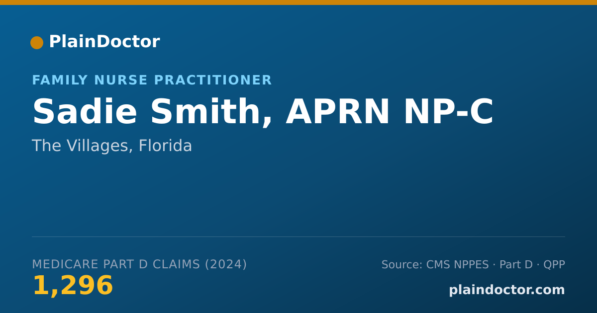 Shareable card for Sadie Smith, APRN NP-C - Family Nurse Practitioner, The Villages, FL