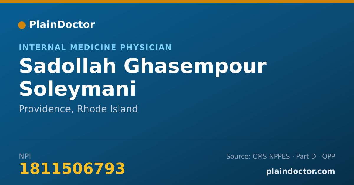 Shareable card for Sadollah Ghasempour Soleymani - Internal Medicine Physician, Providence, RI
