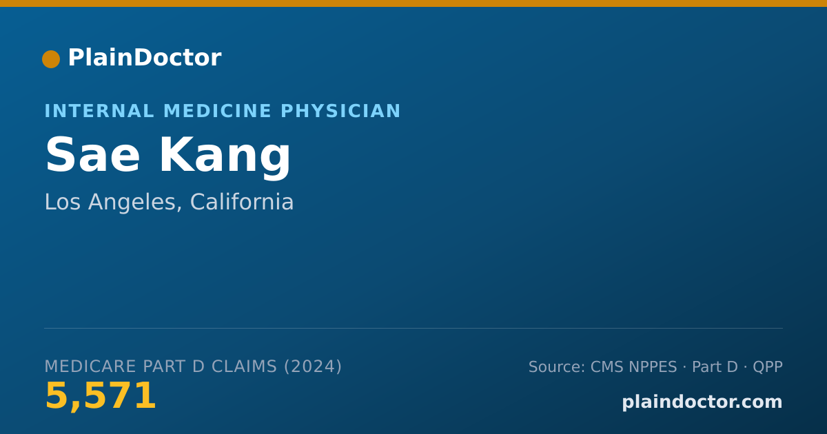 Shareable card for Sae Kang - Internal Medicine Physician, Los Angeles, CA