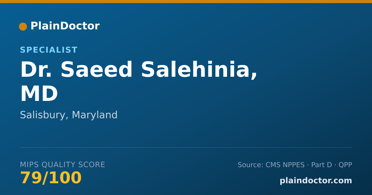 Shareable card for Saeed Salehinia, MD - Specialist, Salisbury, MD