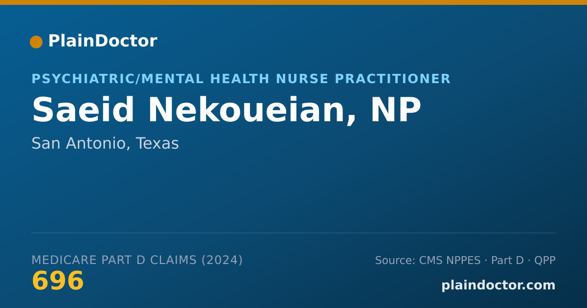Shareable card for Saeid Nekoueian, NP - Psychiatric/Mental Health Nurse Practitioner, San Antonio, TX