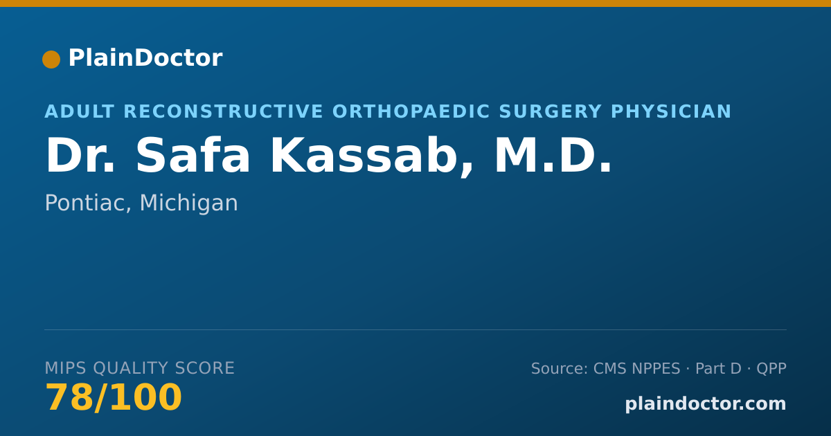 Shareable card for Safa Kassab, M.D. - Adult Reconstructive Orthopaedic Surgery Physician, Pontiac, MI