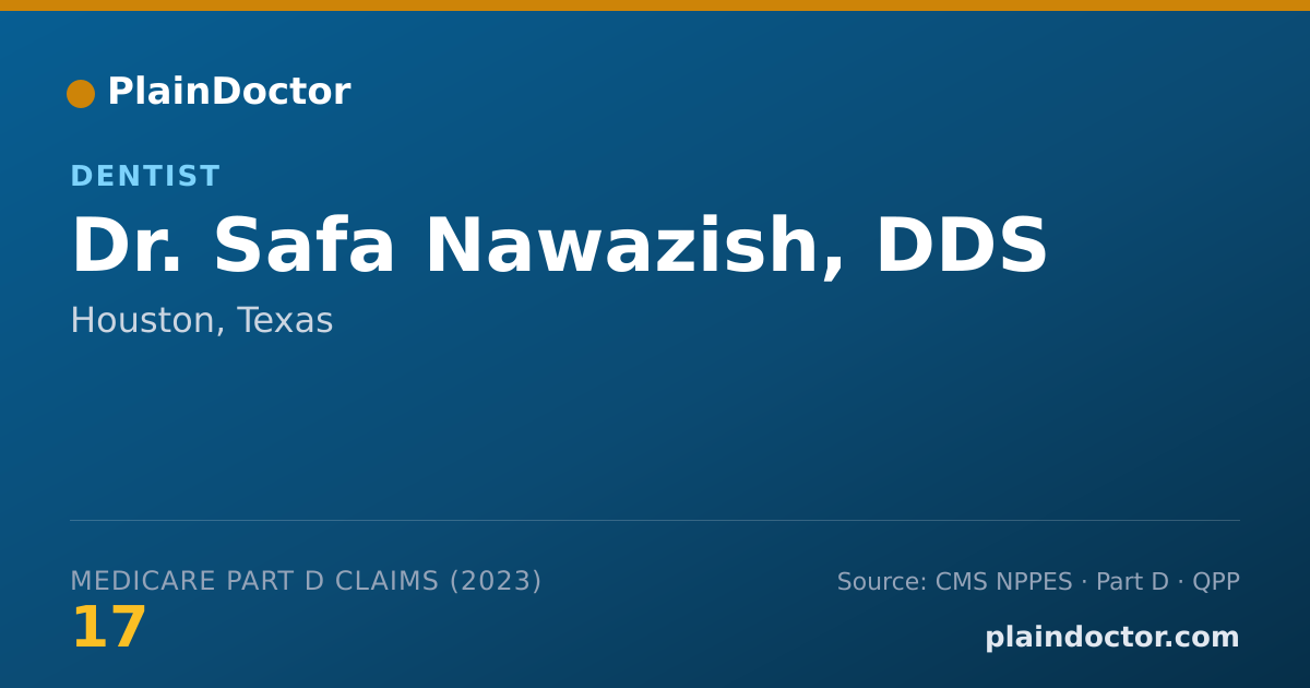 Shareable card for Safa Nawazish, DDS - Dentist, Houston, TX