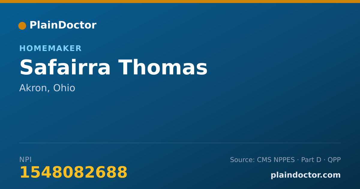 Shareable card for Safairra Thomas - Homemaker, Akron, OH