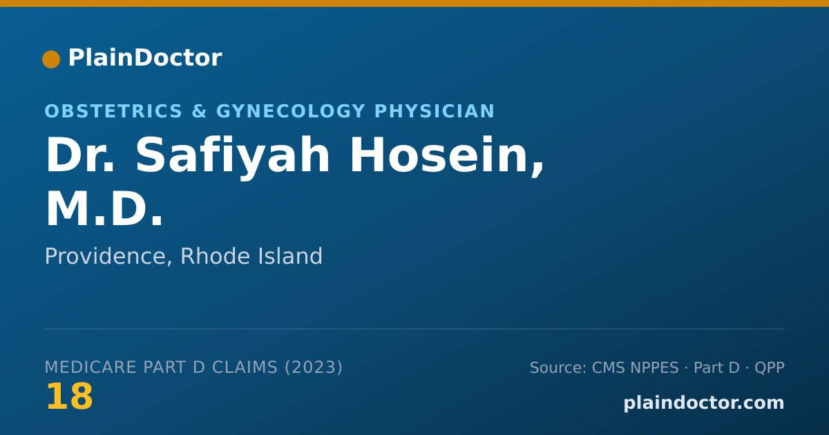 Shareable card for Safiyah Hosein, M.D. - Obstetrics & Gynecology Physician, Providence, RI