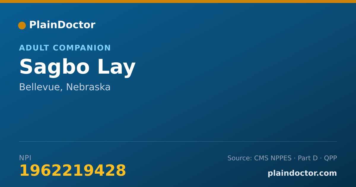 Shareable card for Sagbo Lay - Adult Companion, Bellevue, NE
