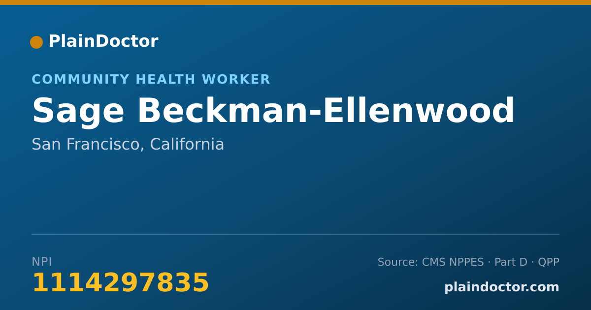 Shareable card for Sage Beckman-Ellenwood - Community Health Worker, San Francisco, CA