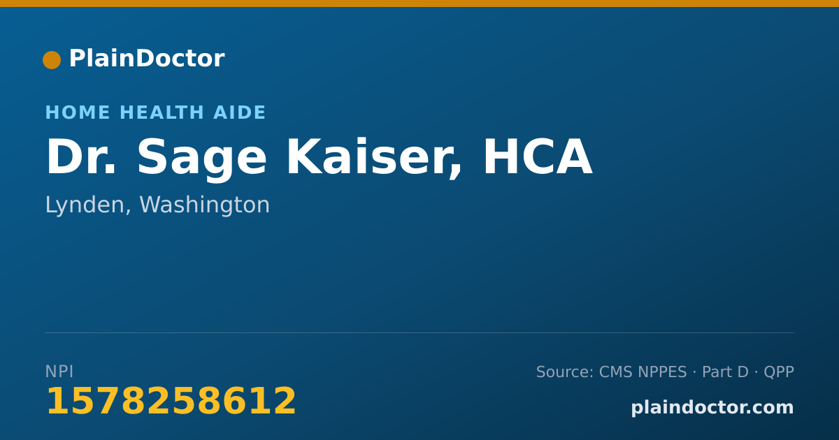 Shareable card for Sage Kaiser, HCA - Home Health Aide, Lynden, WA