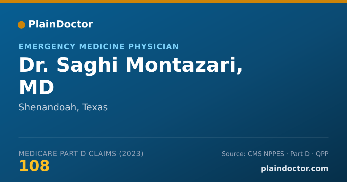 Shareable card for Saghi Montazari, MD - Emergency Medicine Physician, Shenandoah, TX