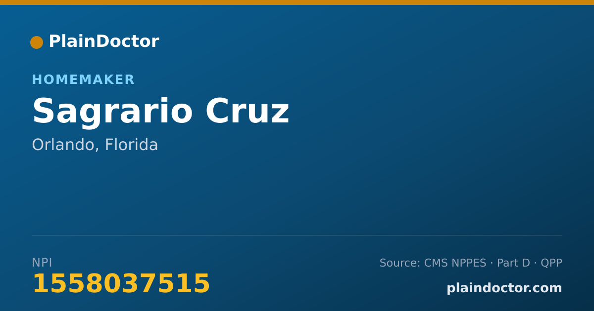 Shareable card for Sagrario Cruz - Homemaker, Orlando, FL