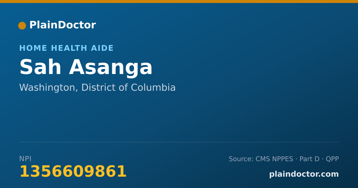 Shareable card for Sah Asanga - Home Health Aide, Washington, DC