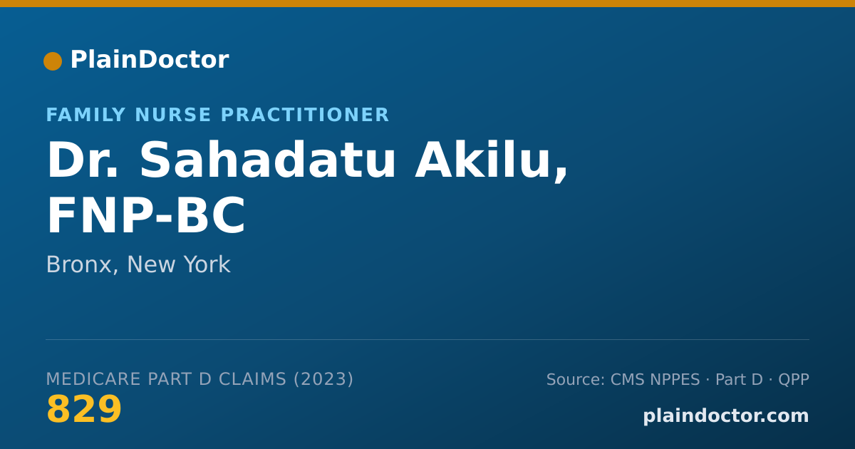 Shareable card for Sahadatu Akilu, FNP-BC - Family Nurse Practitioner, Bronx, NY