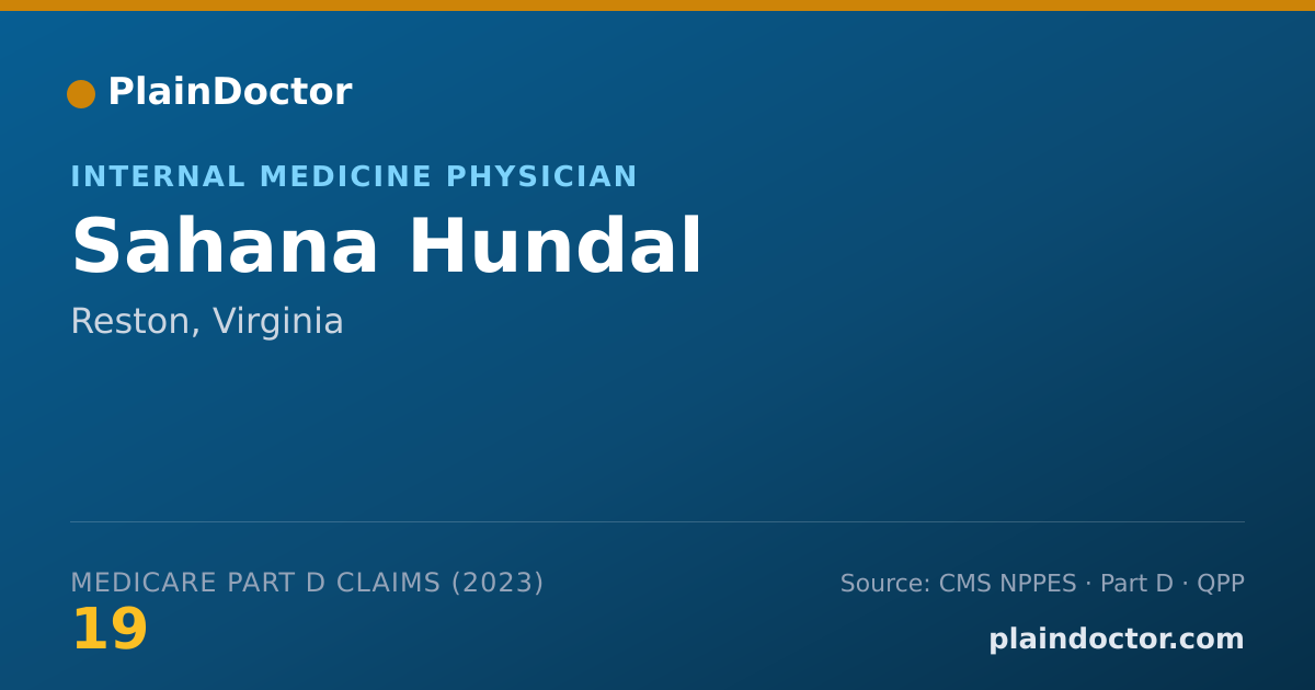 Shareable card for Sahana Hundal - Internal Medicine Physician, Reston, VA