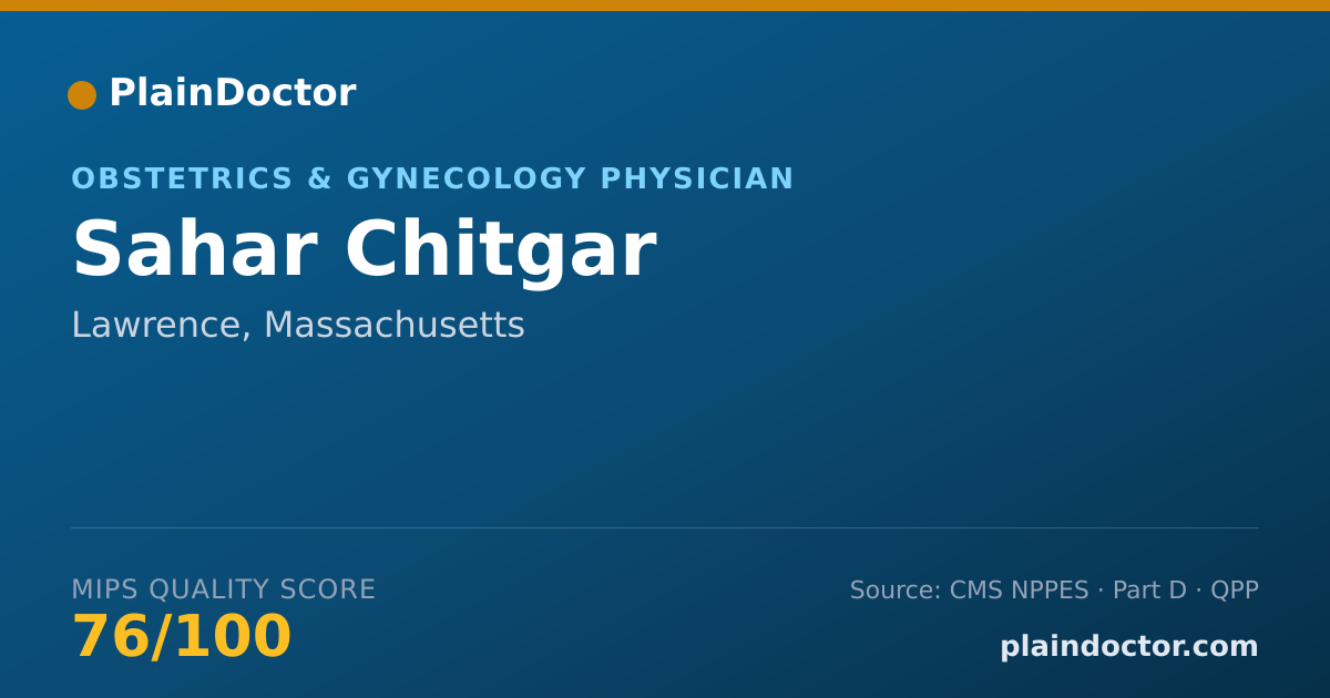 Shareable card for Sahar Chitgar - Obstetrics & Gynecology Physician, Lawrence, MA
