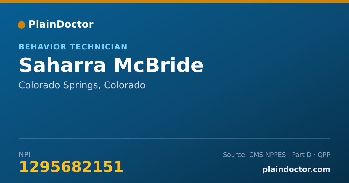 Shareable card for Saharra McBride - Behavior Technician, Colorado Springs, CO