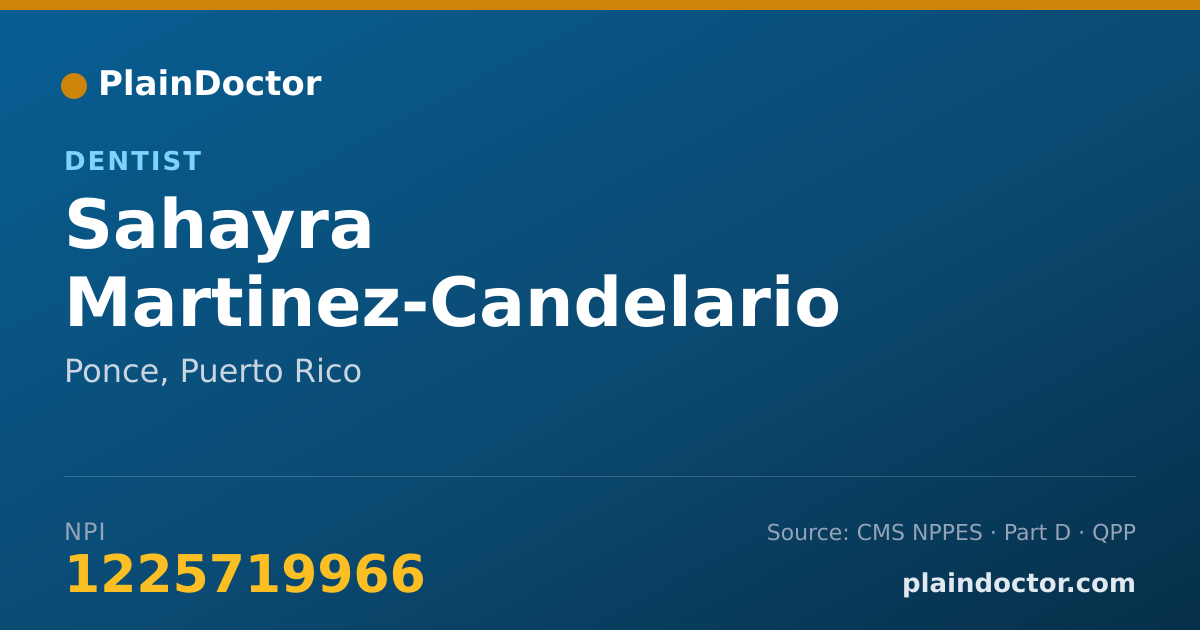 Shareable card for Sahayra Martinez-Candelario - Dentist, Ponce, PR