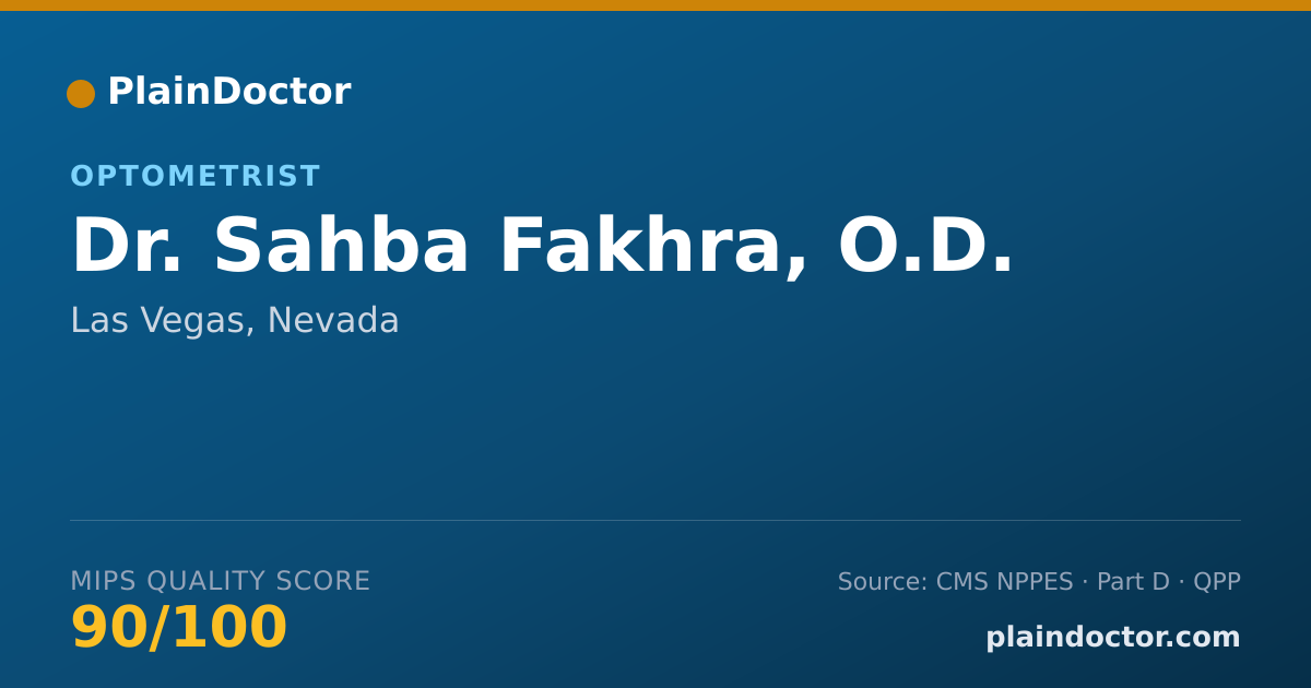 Shareable card for Sahba Fakhra, O.D. - Optometrist, Las Vegas, NV