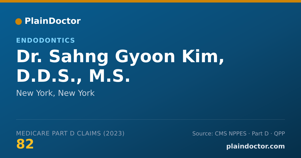 Shareable card for Sahng Gyoon Kim, D.D.S., M.S. - Endodontics, New York, NY