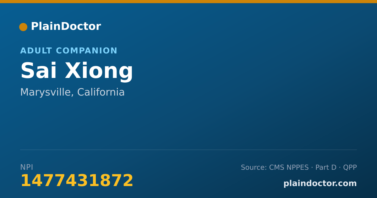 Shareable card for Sai Xiong - Adult Companion, Marysville, CA