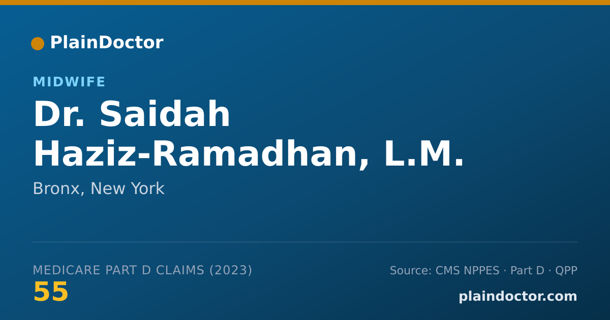Shareable card for Saidah Haziz-Ramadhan, L.M. - Midwife, Bronx, NY