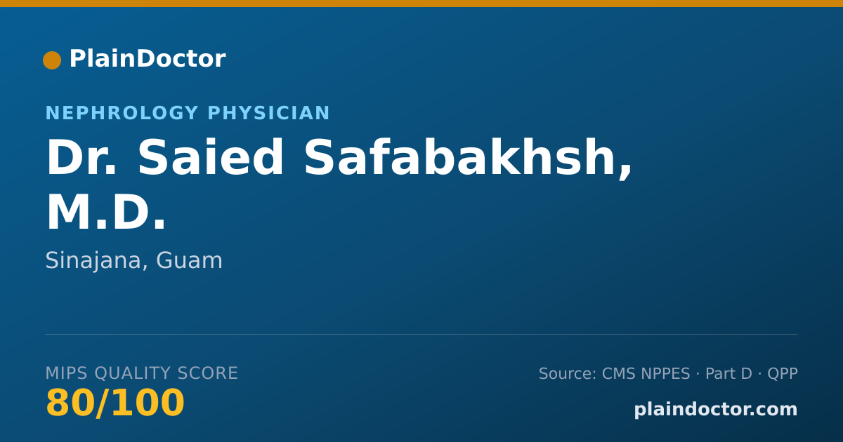 Shareable card for Saied Safabakhsh, M.D. - Nephrology Physician, Sinajana, GU