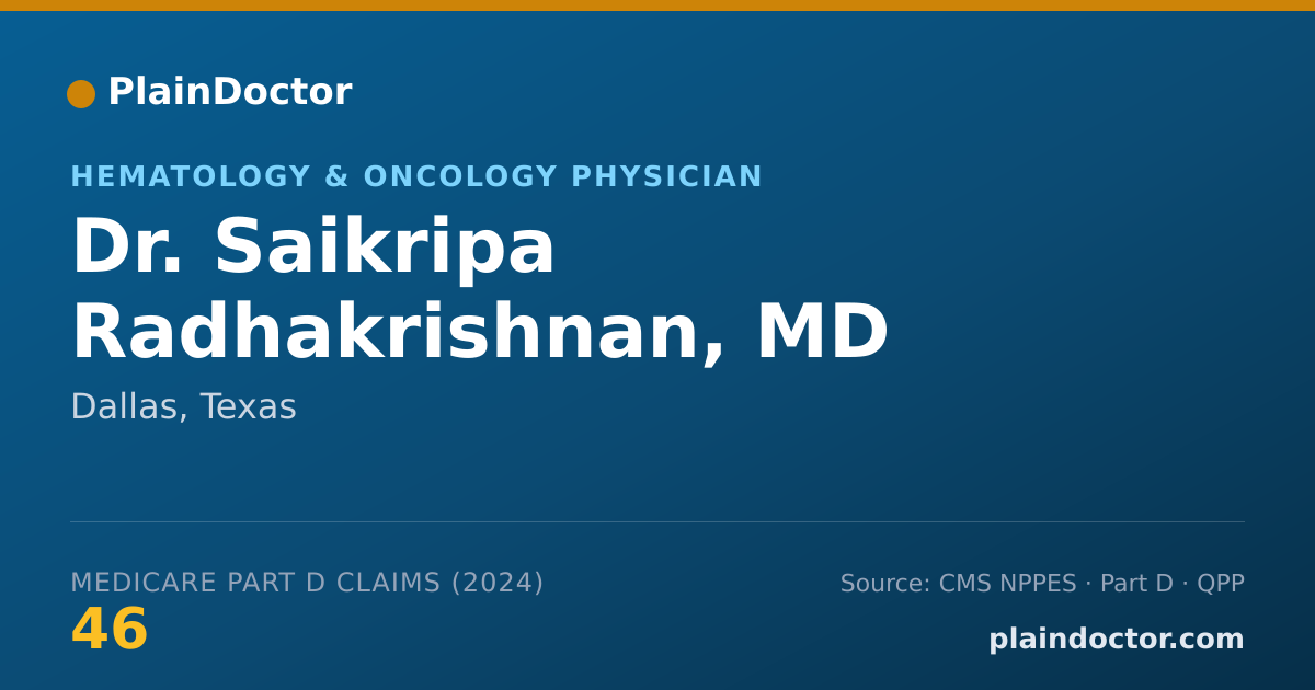 Shareable card for Saikripa Radhakrishnan, MD - Hematology & Oncology Physician, Dallas, TX