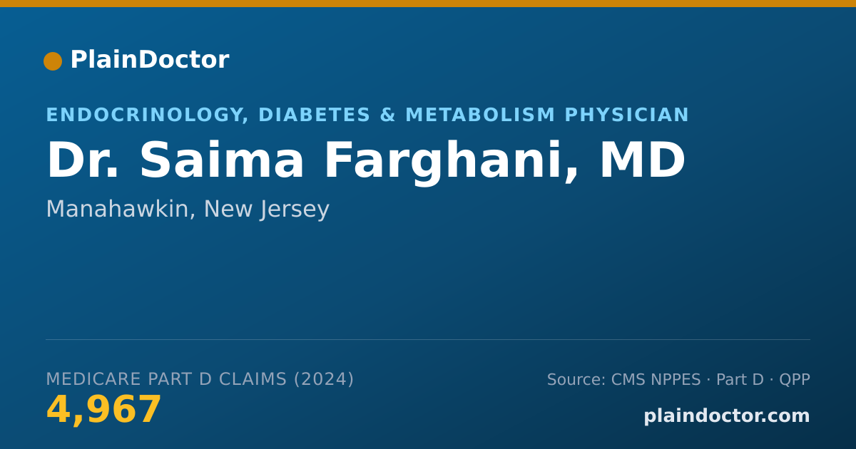 Shareable card for Saima Farghani, MD - Endocrinology, Diabetes & Metabolism Physician, Manahawkin, NJ