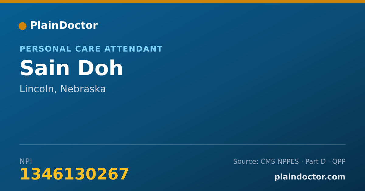 Shareable card for Sain Doh - Personal Care Attendant, Lincoln, NE