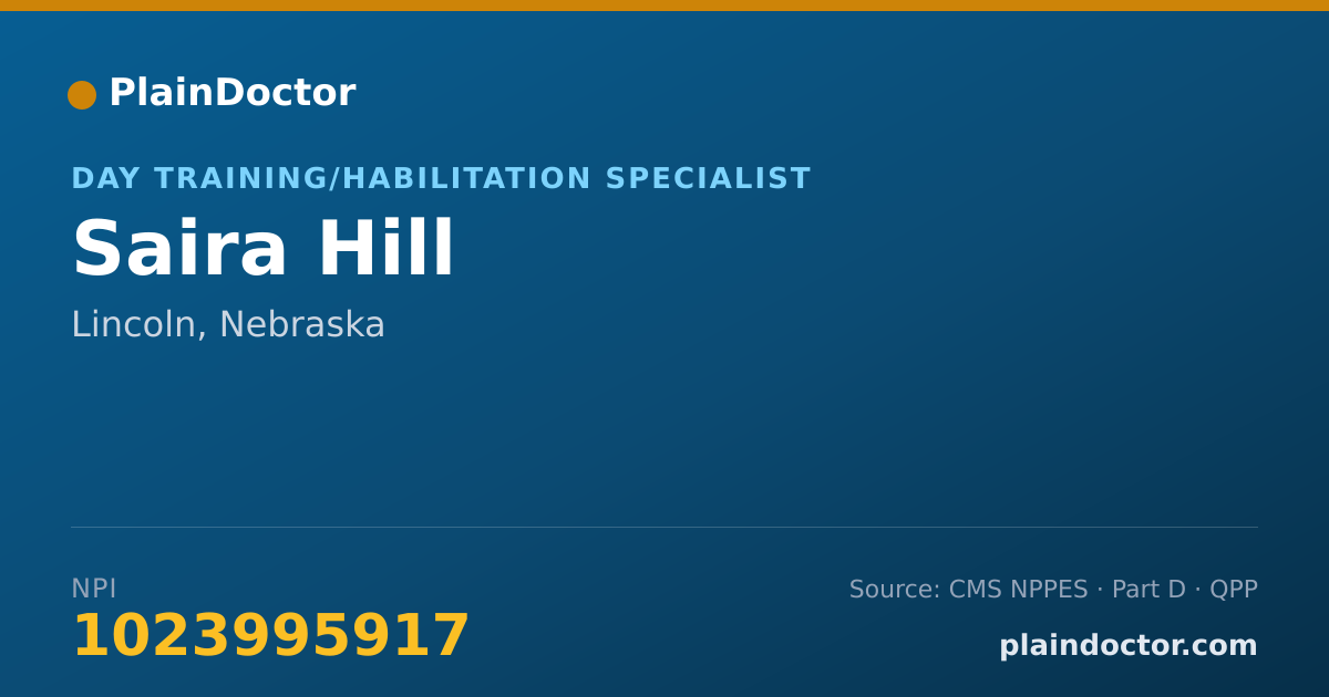 Shareable card for Saira Hill - Day Training/Habilitation Specialist, Lincoln, NE