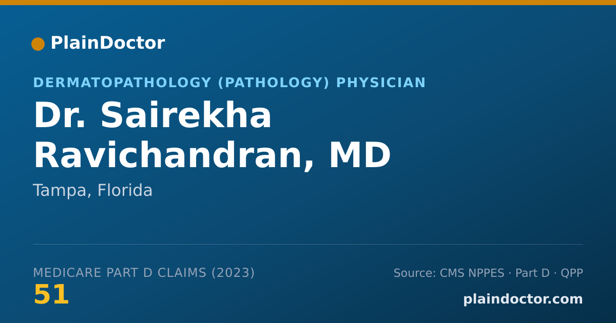 Shareable card for Sairekha Ravichandran, MD - Dermatopathology (Pathology) Physician, Tampa, FL