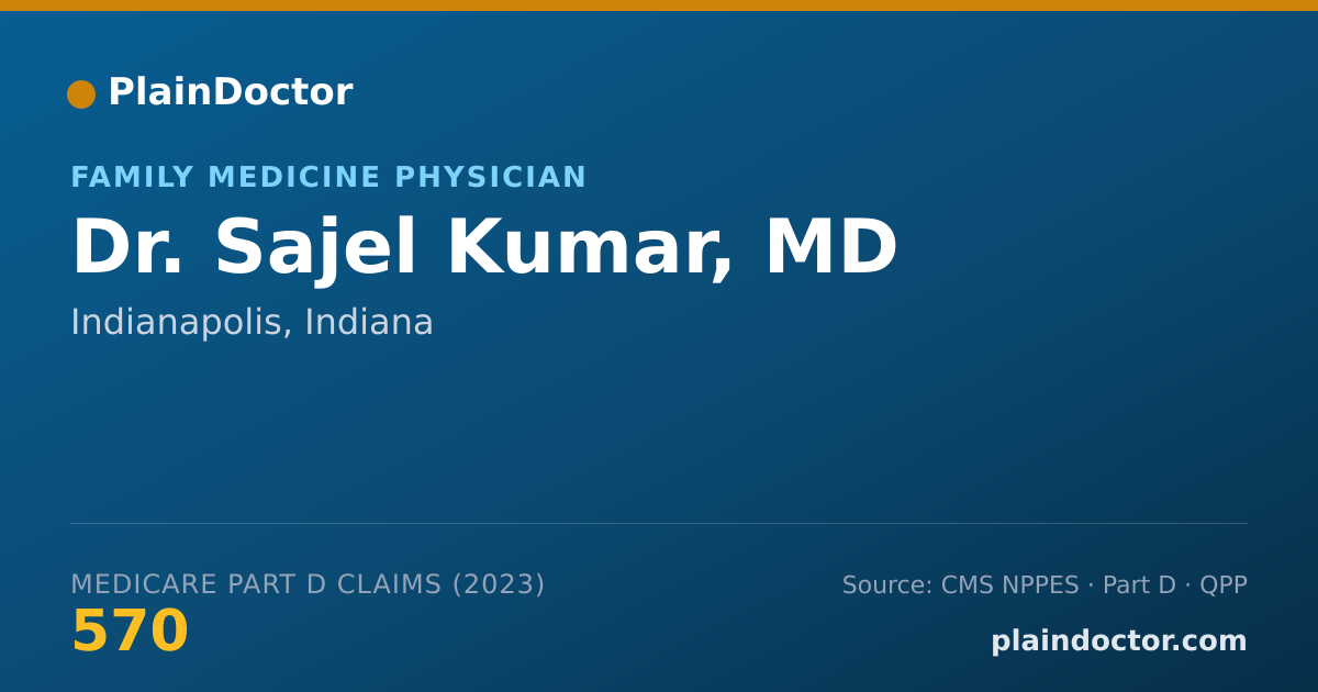 Shareable card for Sajel Kumar, MD - Family Medicine Physician, Indianapolis, IN