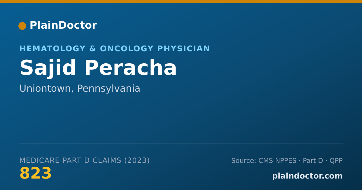Shareable card for Sajid Peracha - Hematology & Oncology Physician, Uniontown, PA