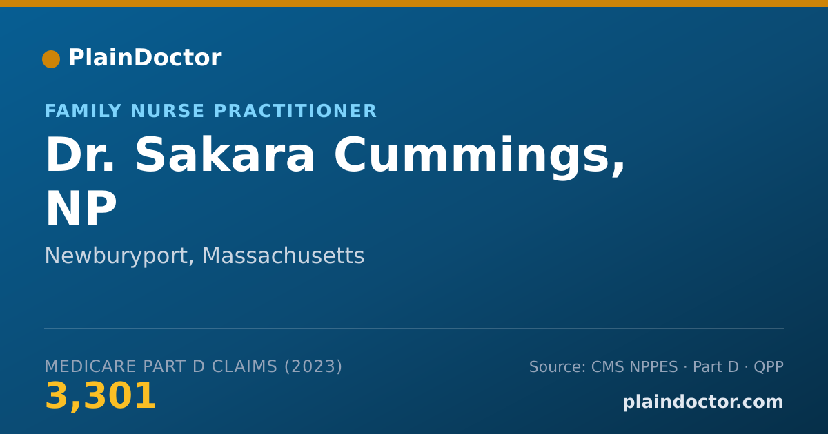 Shareable card for Sakara Cummings, NP - Family Nurse Practitioner, Newburyport, MA