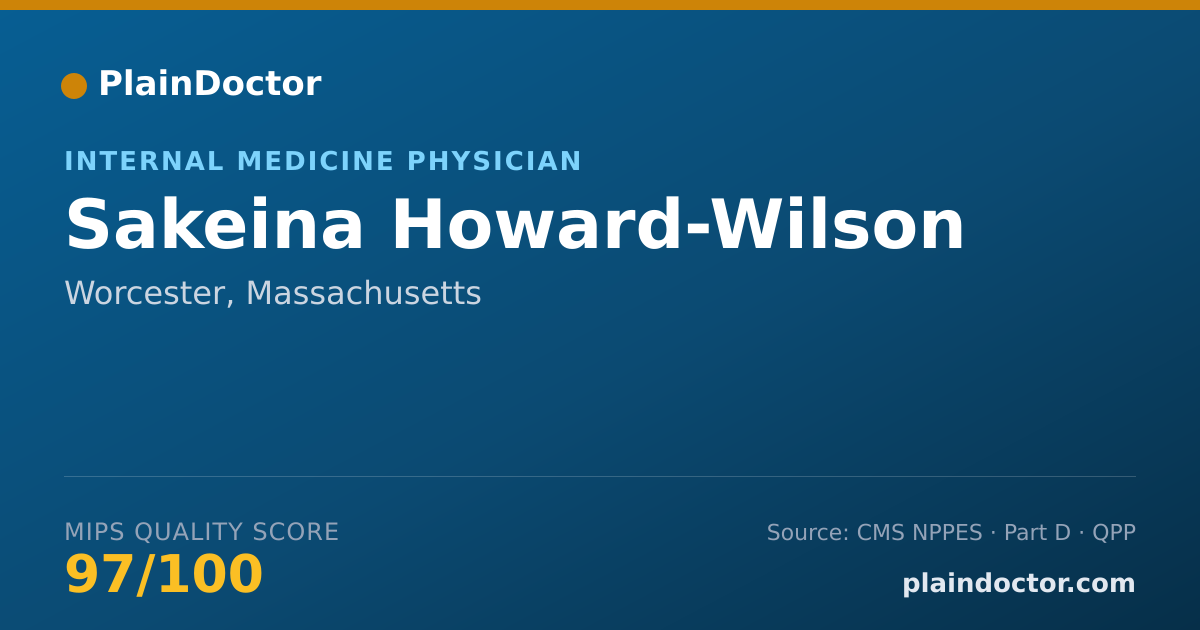Shareable card for Sakeina Howard-Wilson - Internal Medicine Physician, Worcester, MA