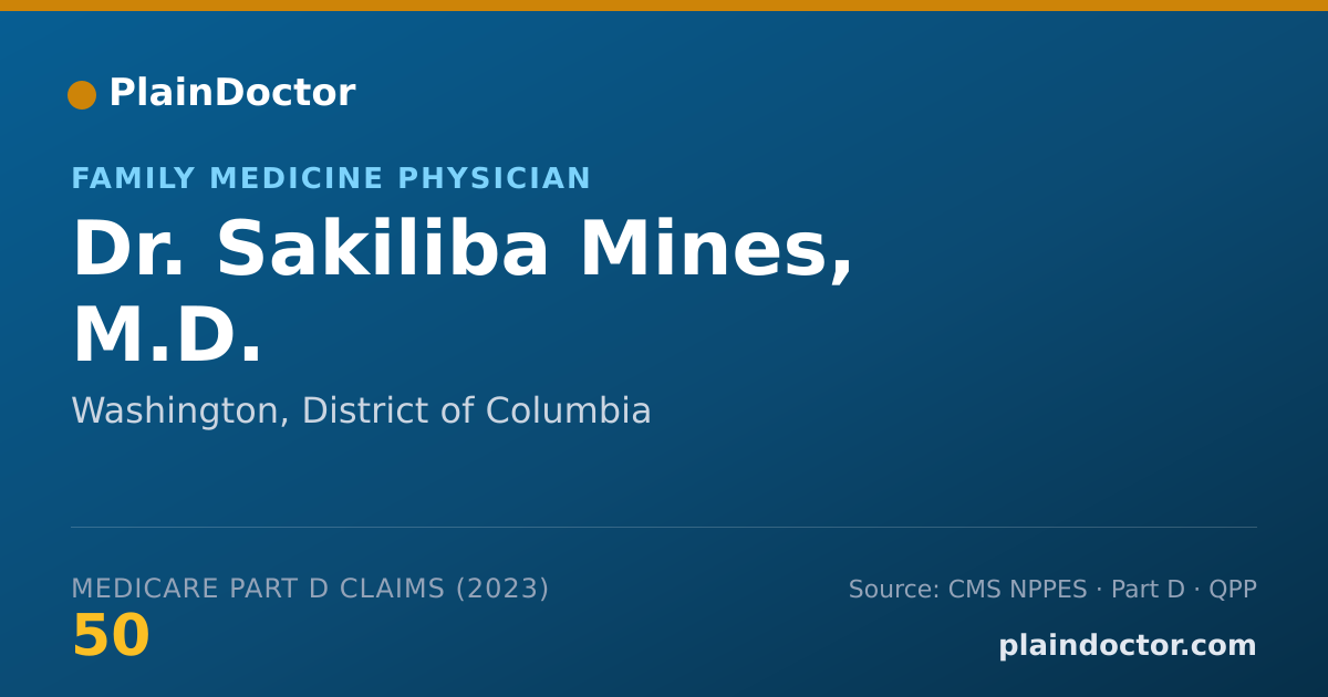 Shareable card for Sakiliba Mines, M.D. - Family Medicine Physician, Washington, DC