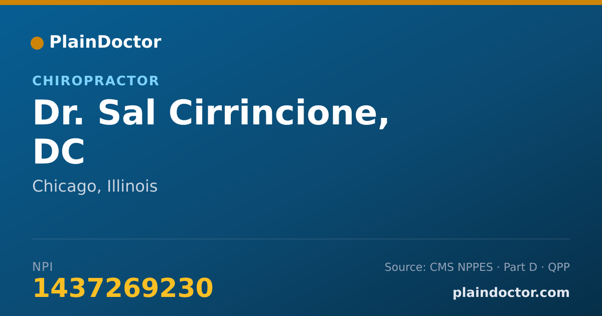 Shareable card for Sal Cirrincione, DC - Chiropractor, Chicago, IL