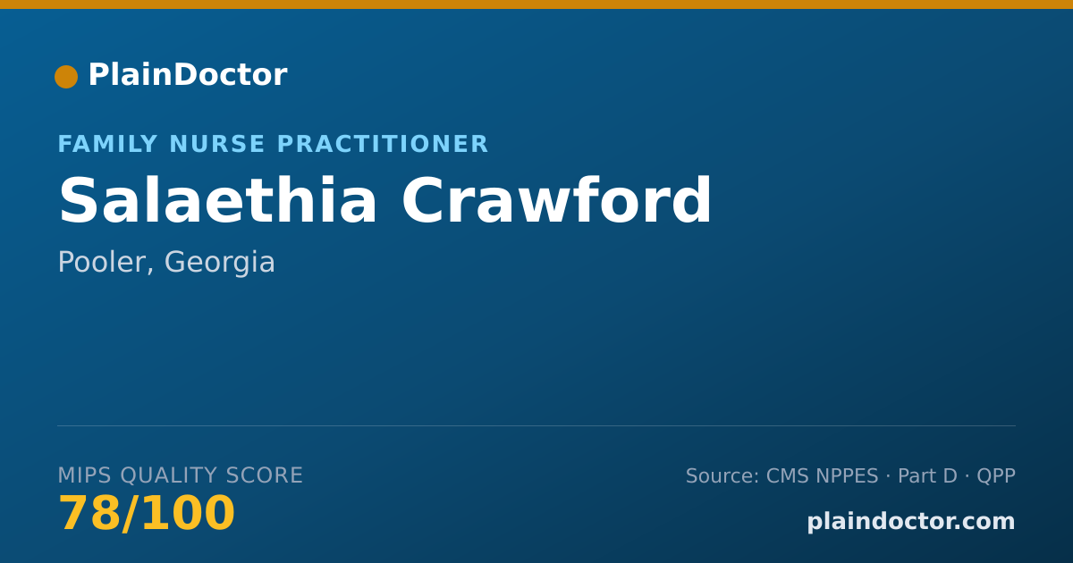 Shareable card for Salaethia Crawford - Family Nurse Practitioner, Pooler, GA