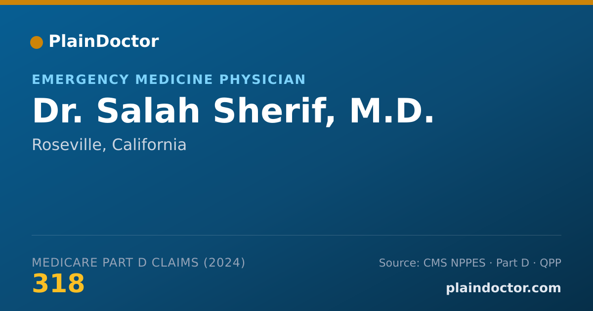 Shareable card for Salah Sherif, M.D. - Internal Medicine Physician, Roseville, CA